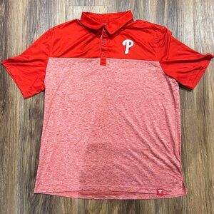 Fanatics Philadelphia Phillies Men's Polo Shirt Size XL Red White